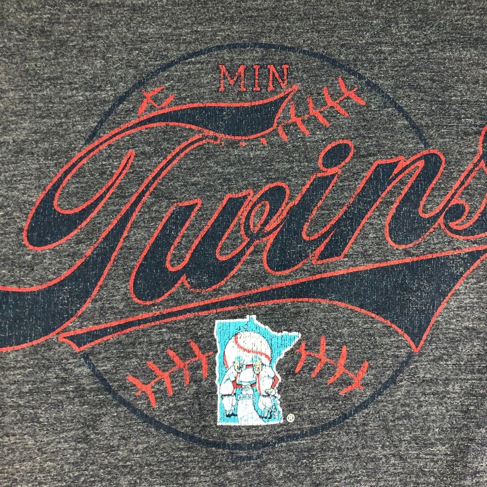Minnesota Twins MLB Cooperstown Collection 3/4 TShirt Mens XL Gray Baseball NEW